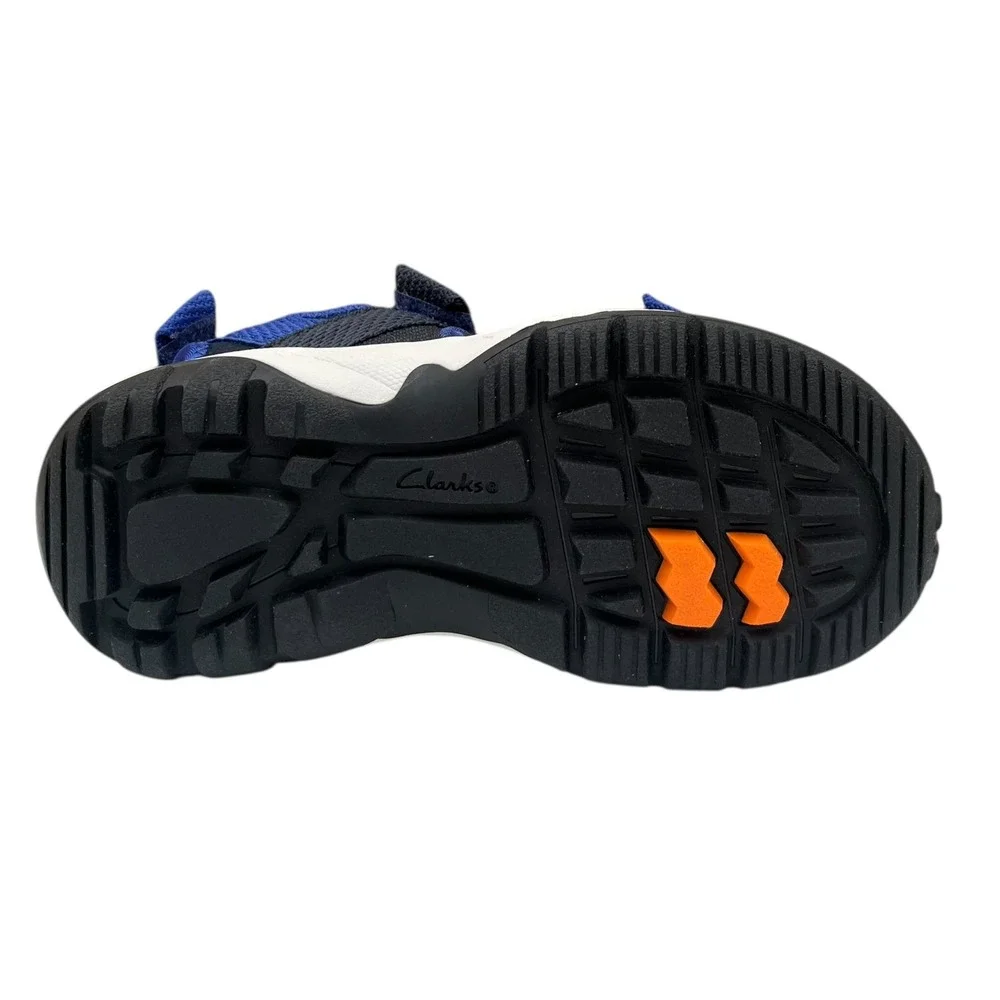 Clarks‎ Toddler Boys Open Toe Adjustable Sandals Size 10 Blue-Black Lightweight